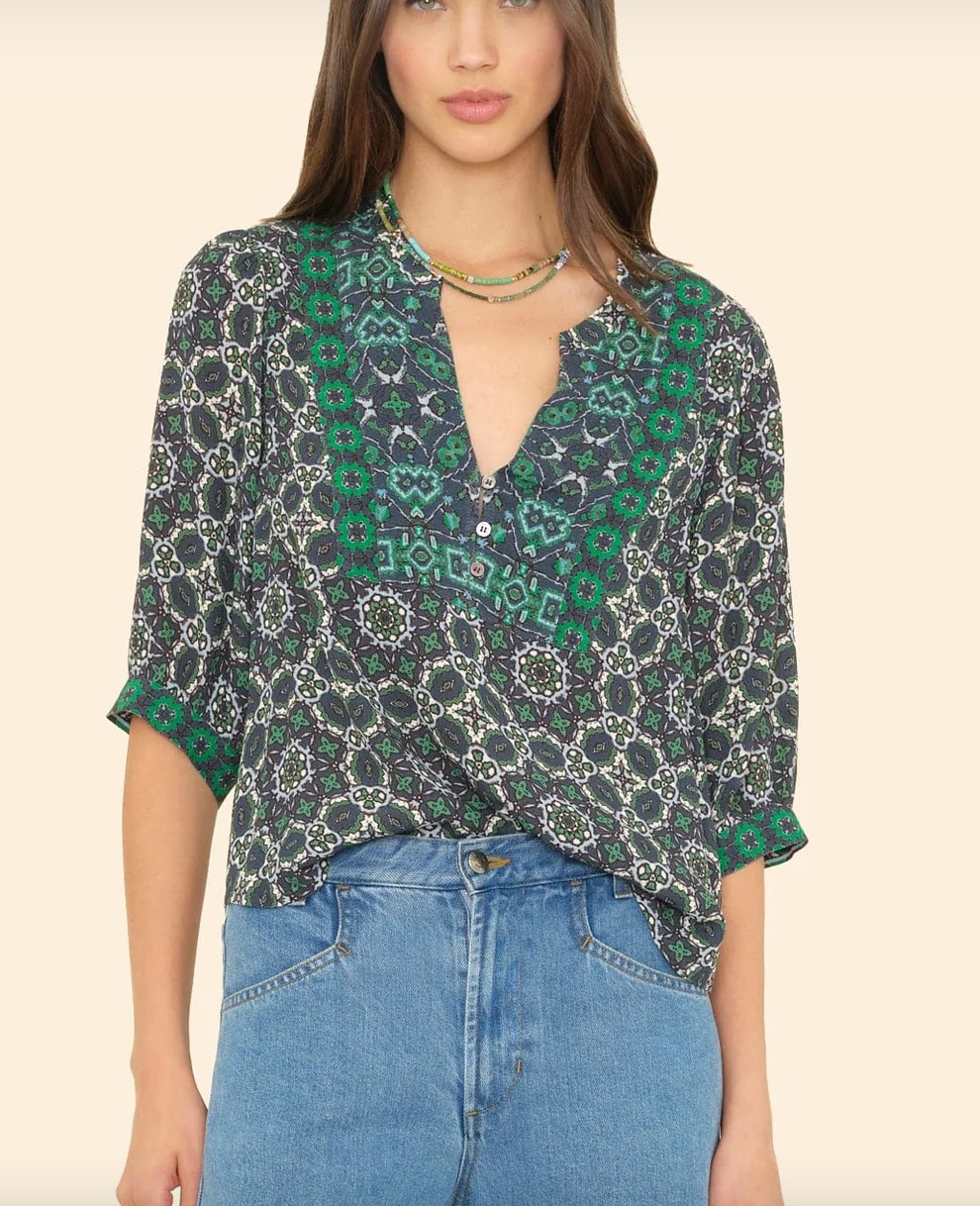 navy tile corrine top