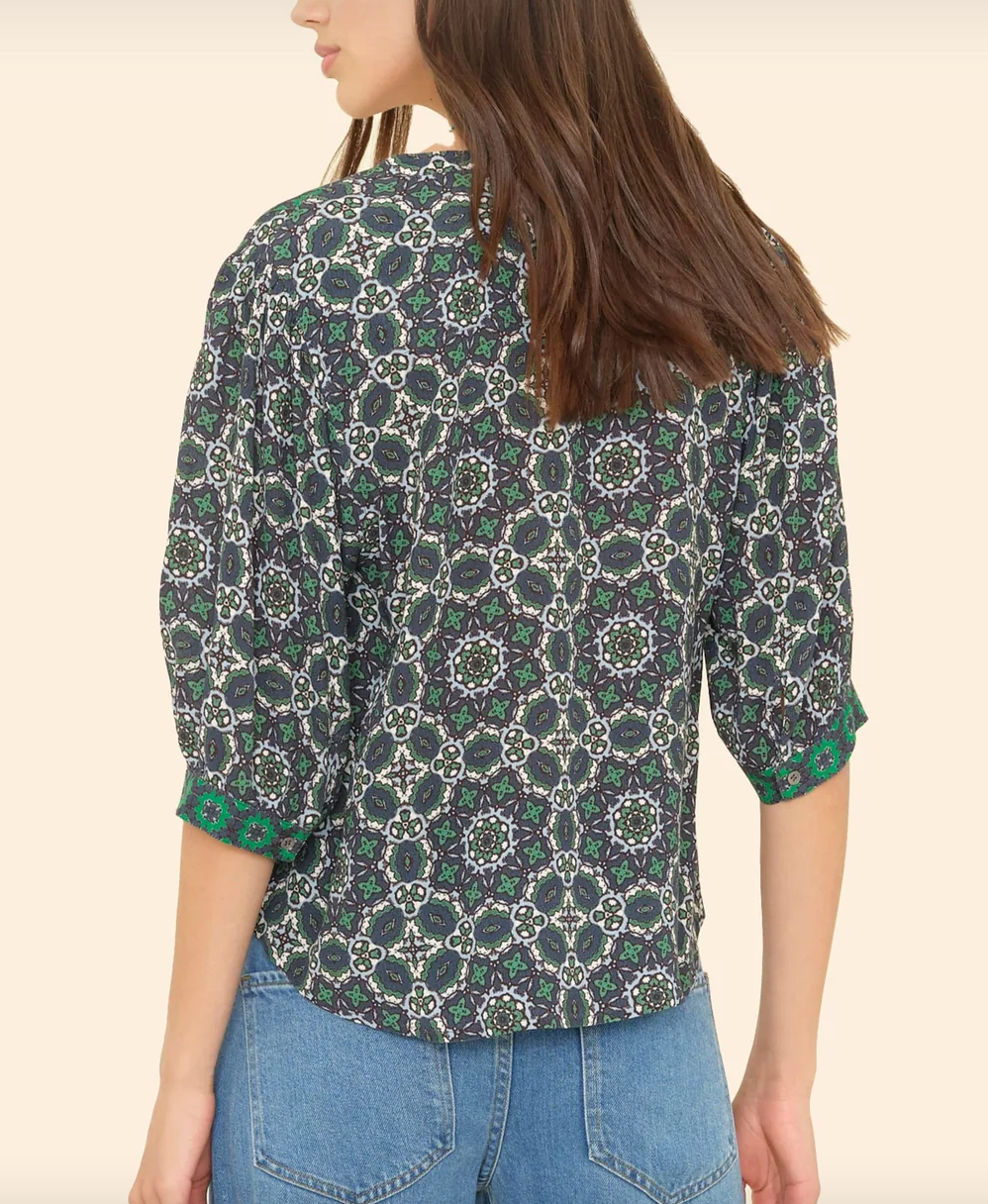 navy tile corrine top