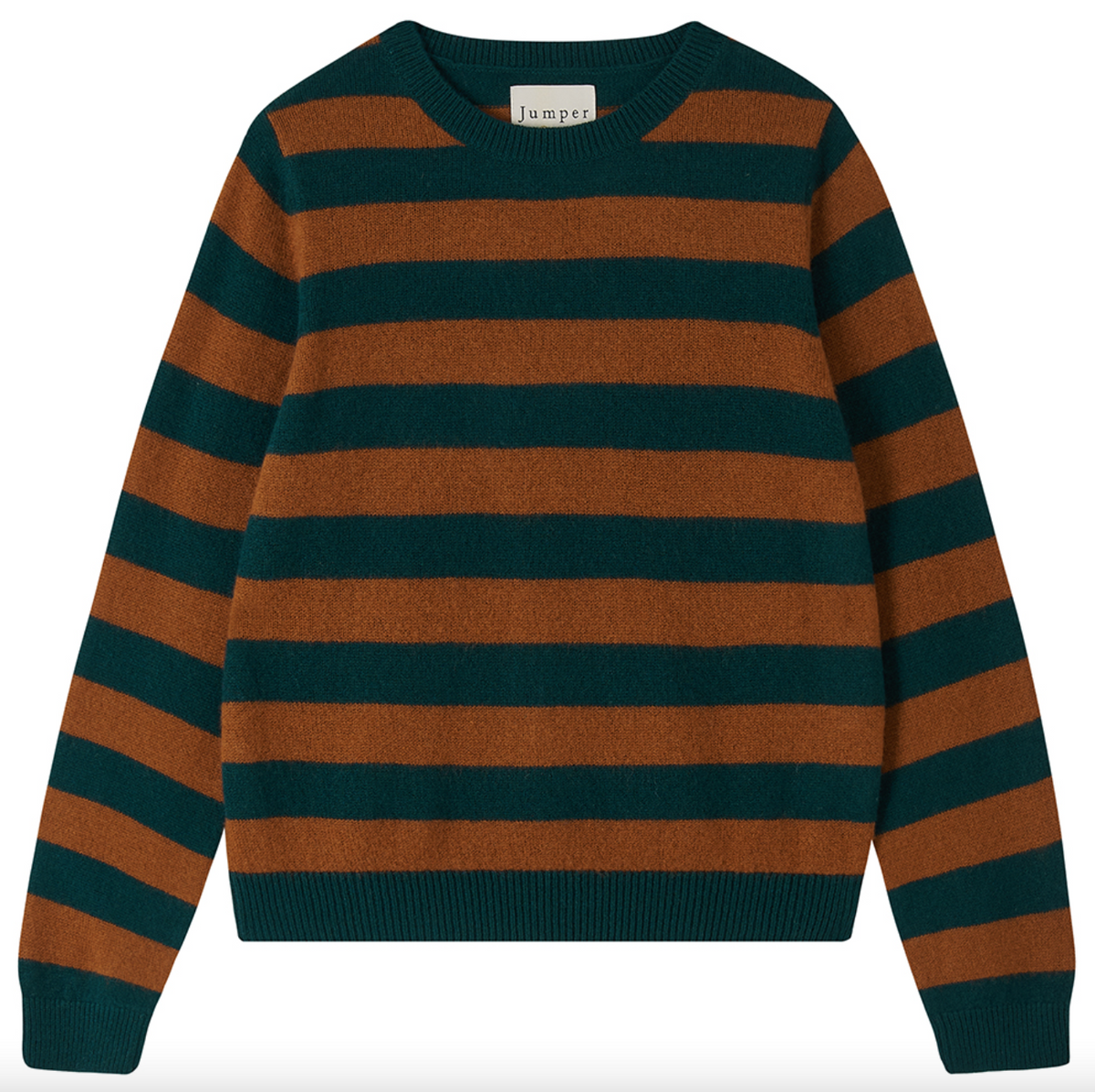 cashmere stripe crew sacramento and saddle brown