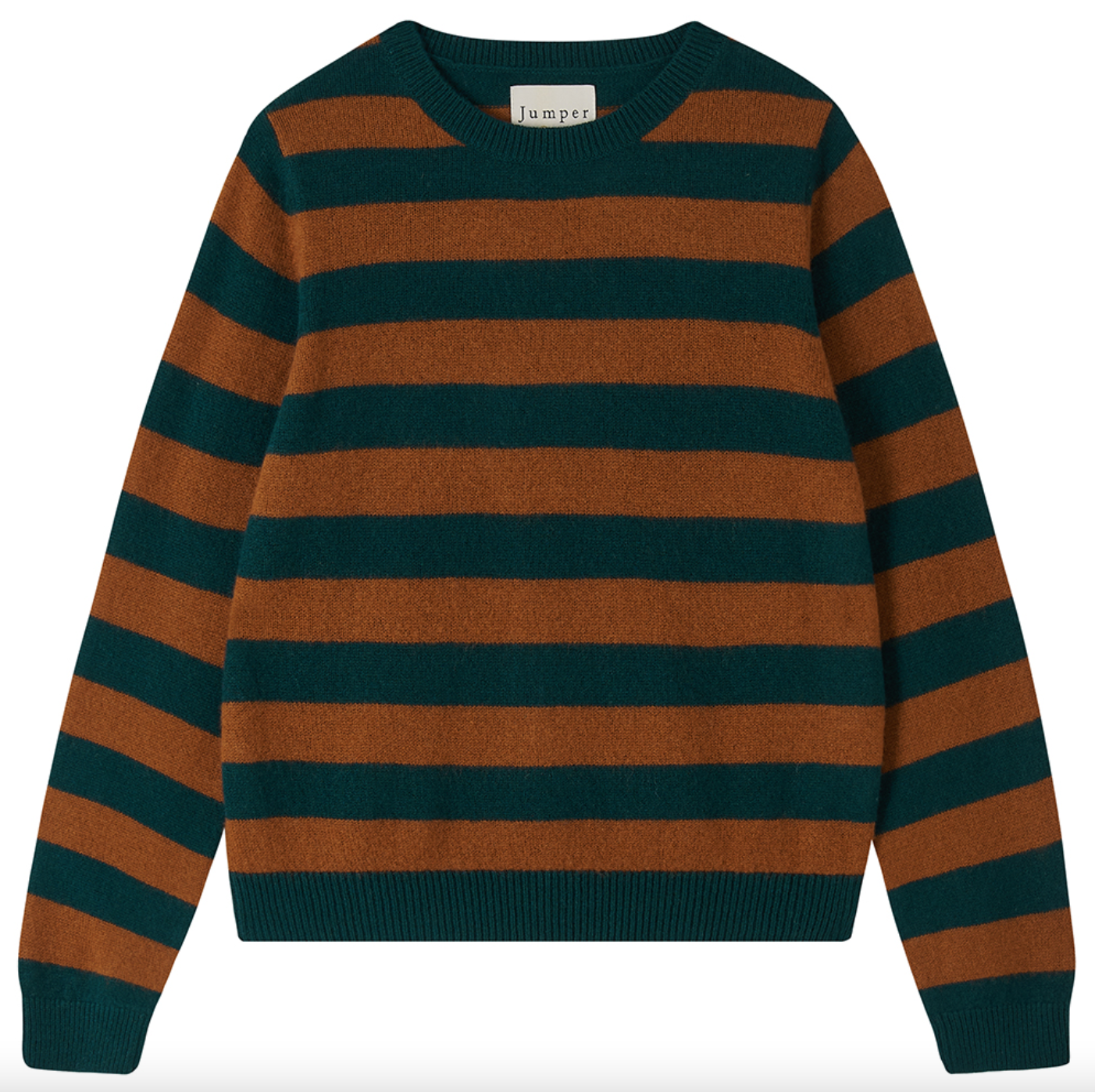 cashmere stripe crew sacramento and saddle brown