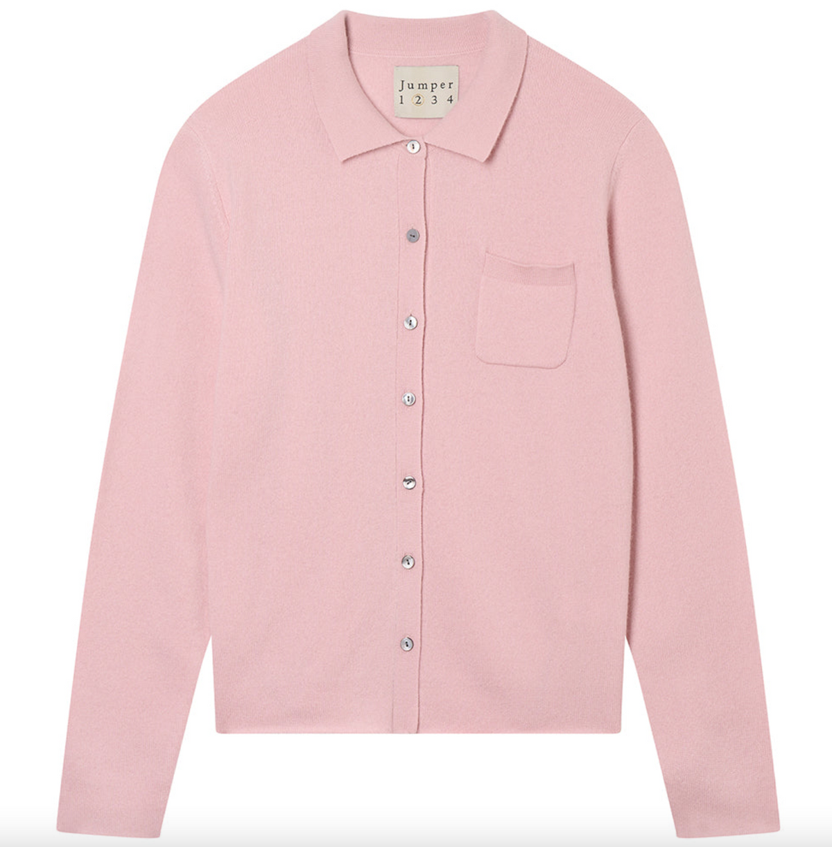 merino knit shirt in pink coral