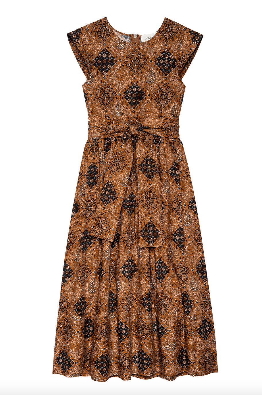 the tulsa dress geo bandana print