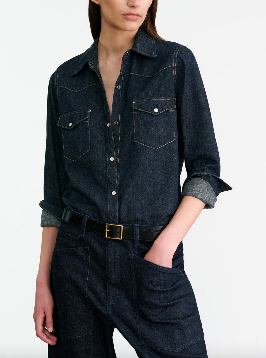Travis shirt indigo rinse