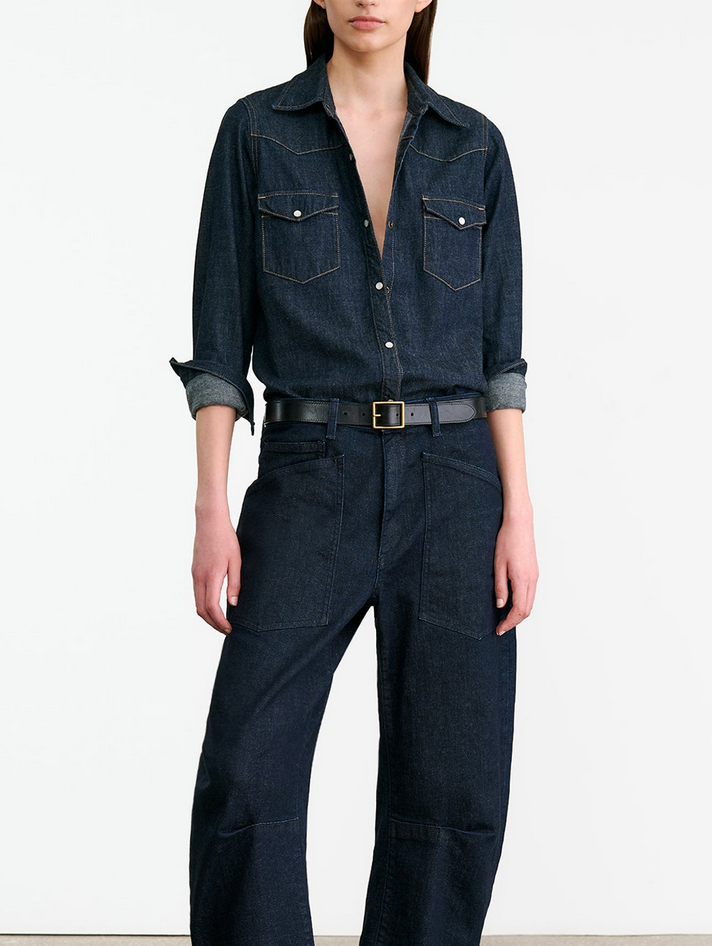 Travis shirt indigo rinse