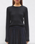 dolie fine pointelle knit top deep black