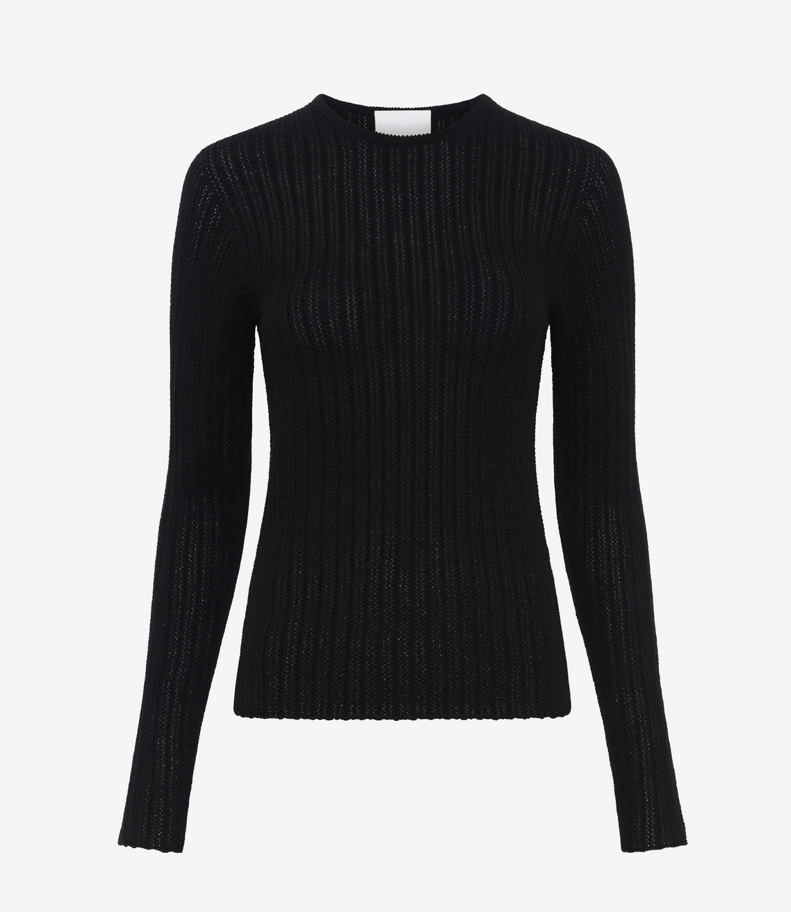 dolie fine pointelle knit top deep black