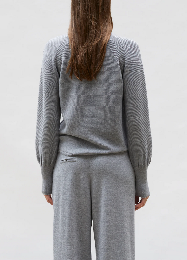 Didi fine polo shirt with picot edging middle grey natural