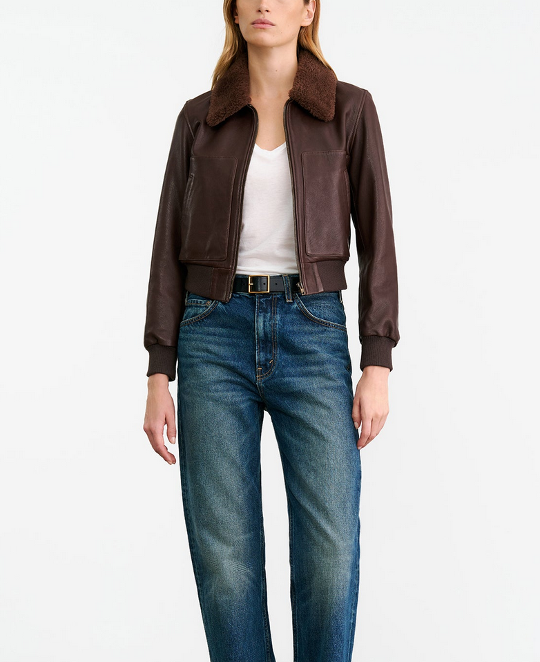 tom leather jacket dark brown