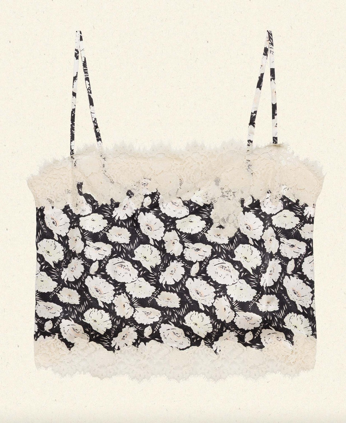 loure top noir fleurs D'Anemone