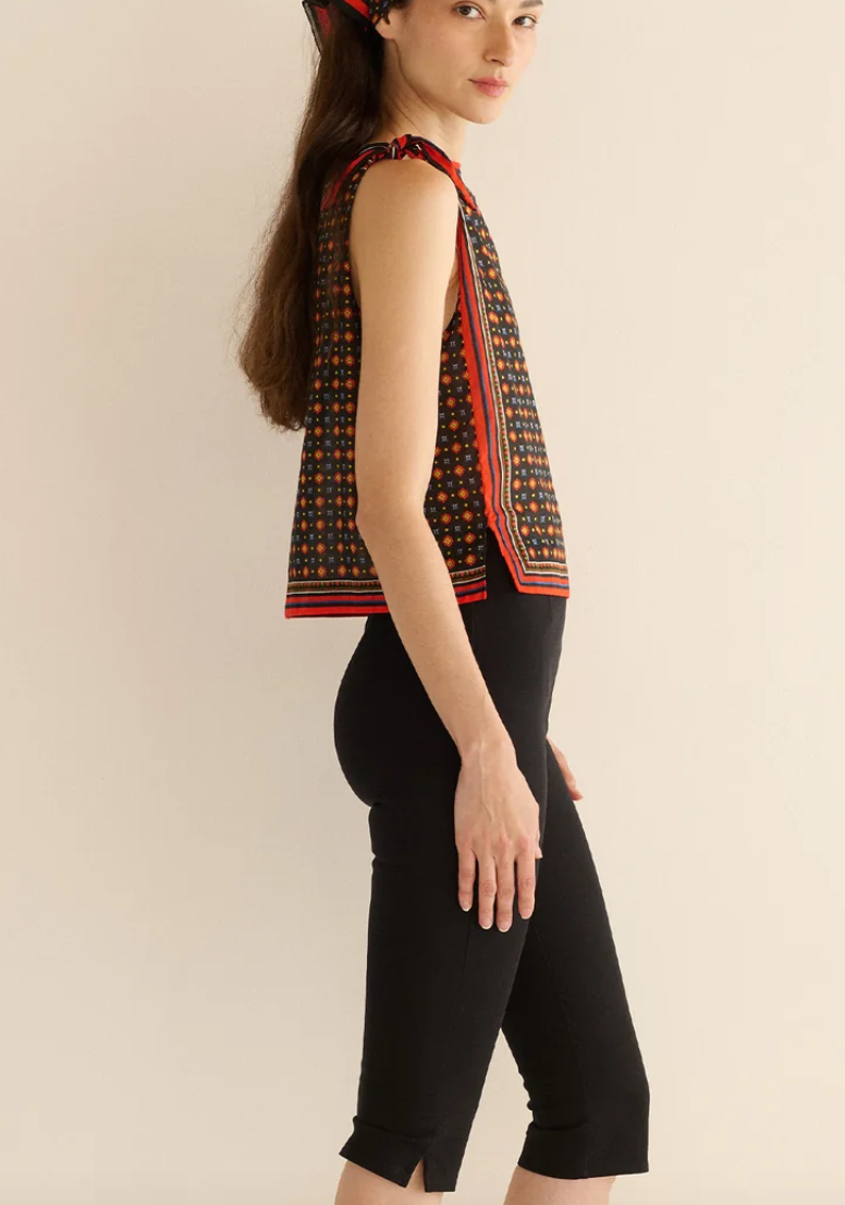amalia top noir montmartre foulard