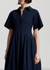 Della stretch cotton midi dress evening blue