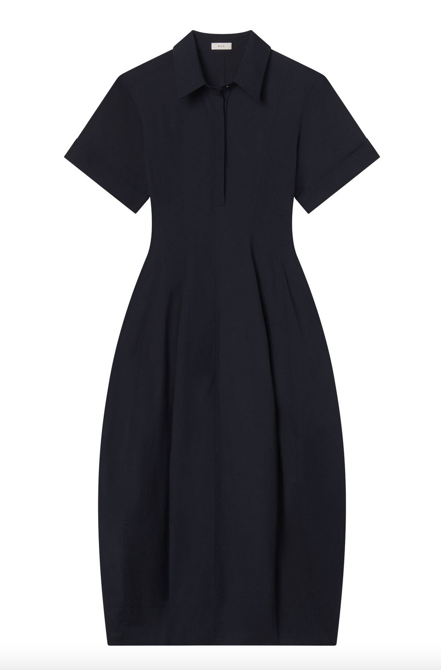 Della stretch cotton midi dress evening blue