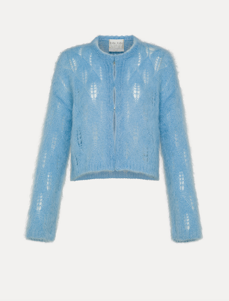 brushed mohair lace cardigan ciel sky blue