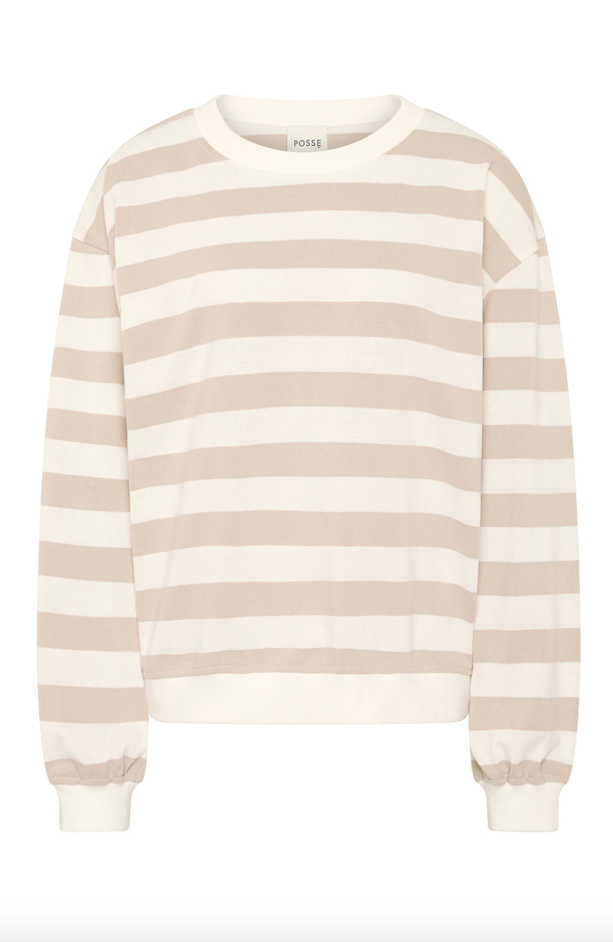 hugo jumper beige ivory stripe
