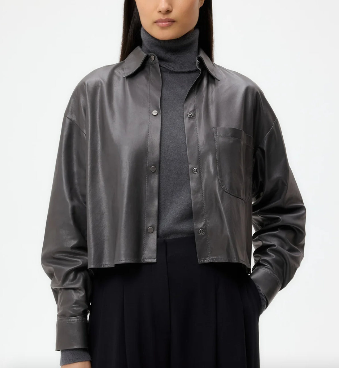 little big joe shirt in paper leather urban chic