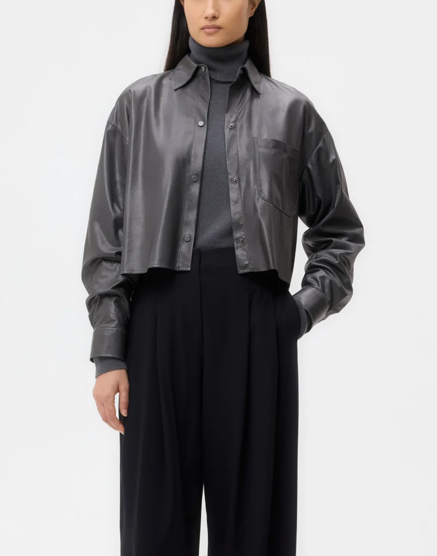little big joe shirt in paper leather urban chic