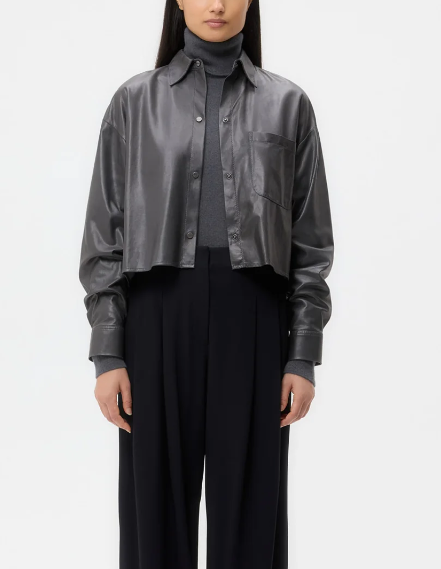little big joe shirt in paper leather urban chic