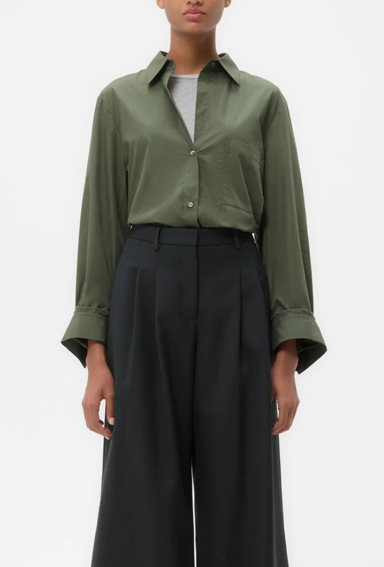 next morning shirt in superfine cotton shirting duffle bag