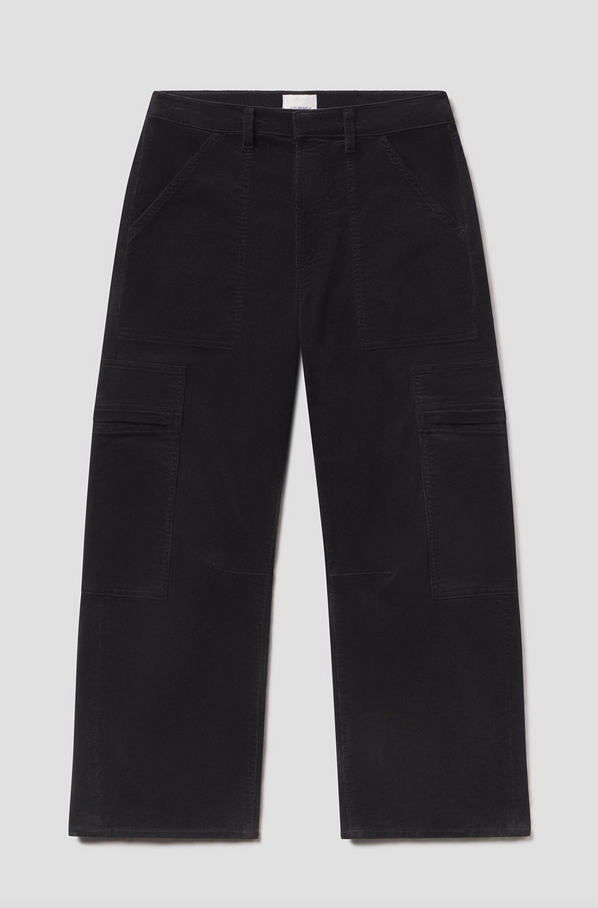 marcelle low slung easy cargo corduroy charcoal