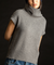 Mock pullover cashmere sleeveless elephant gray