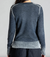 Reversible printed crew in worsted cashmere off black