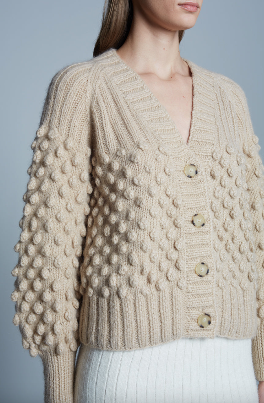 sage cardi pale camel