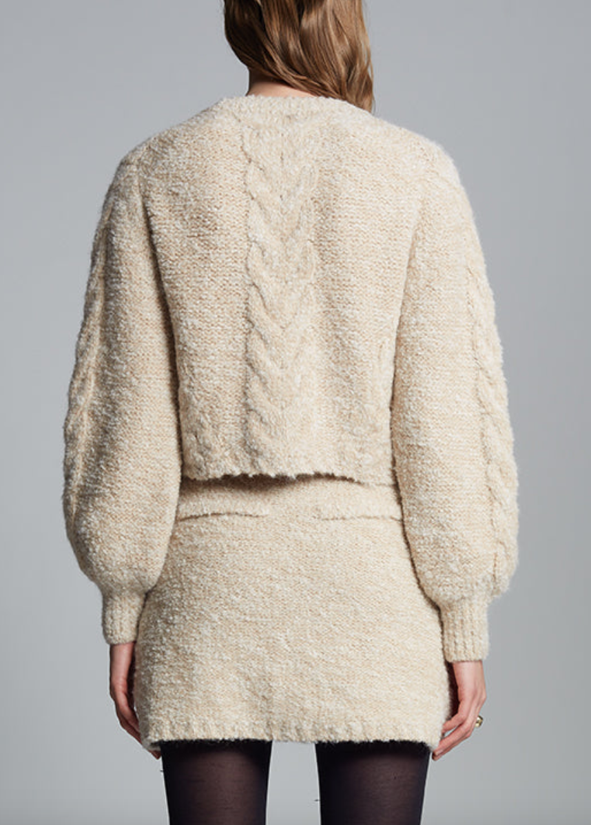 skylar cardi pale camel / ivory tweed