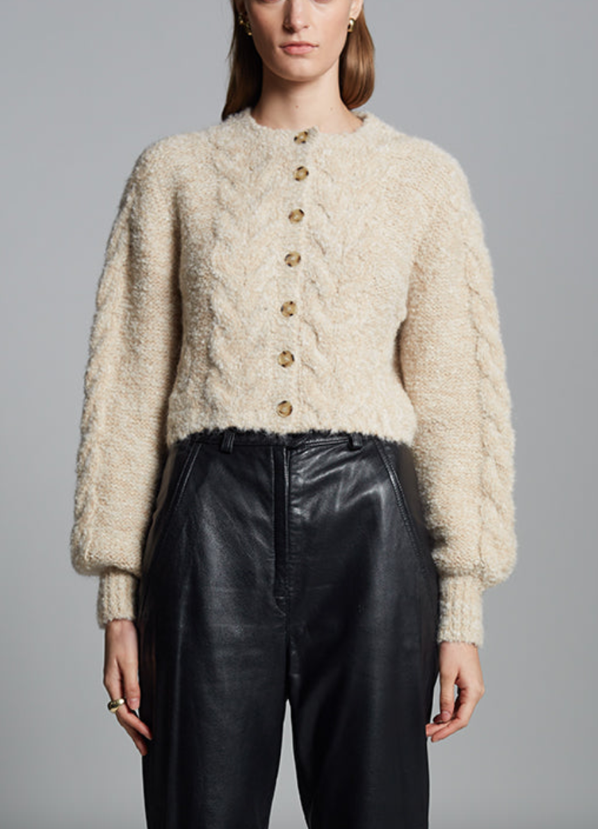 skylar cardi pale camel / ivory tweed