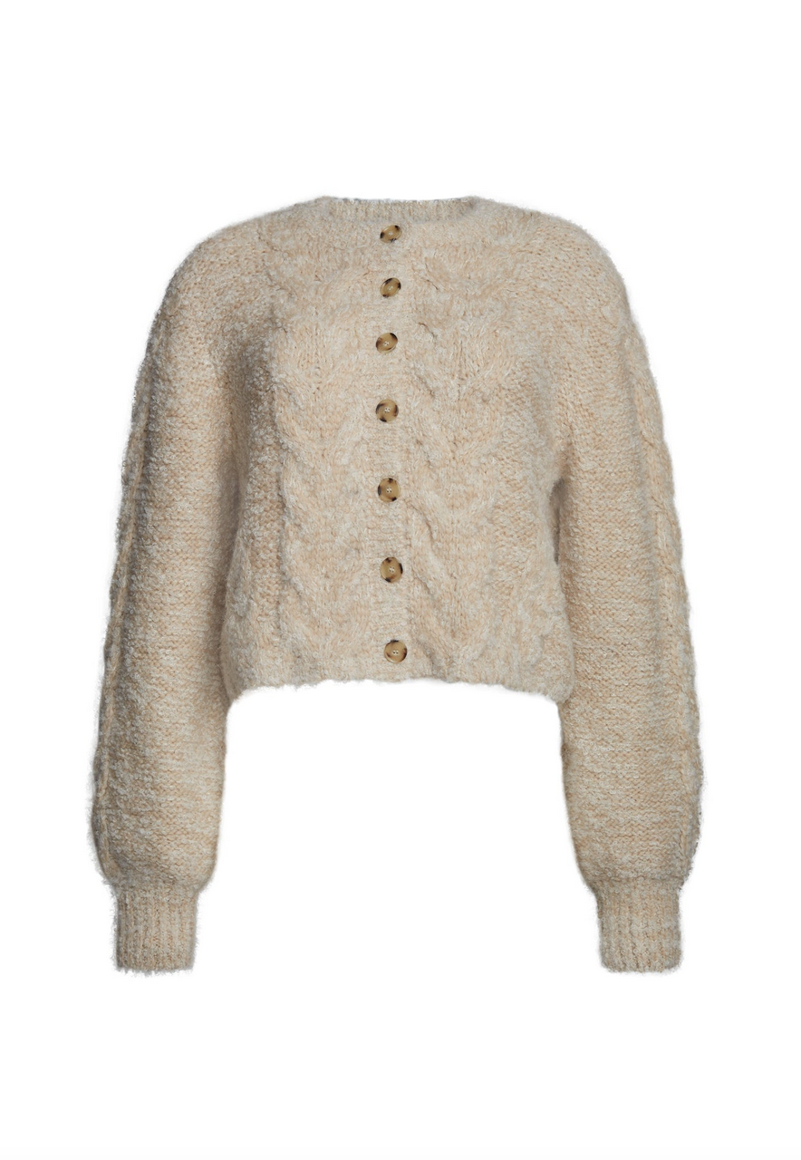 skylar cardi pale camel / ivory tweed