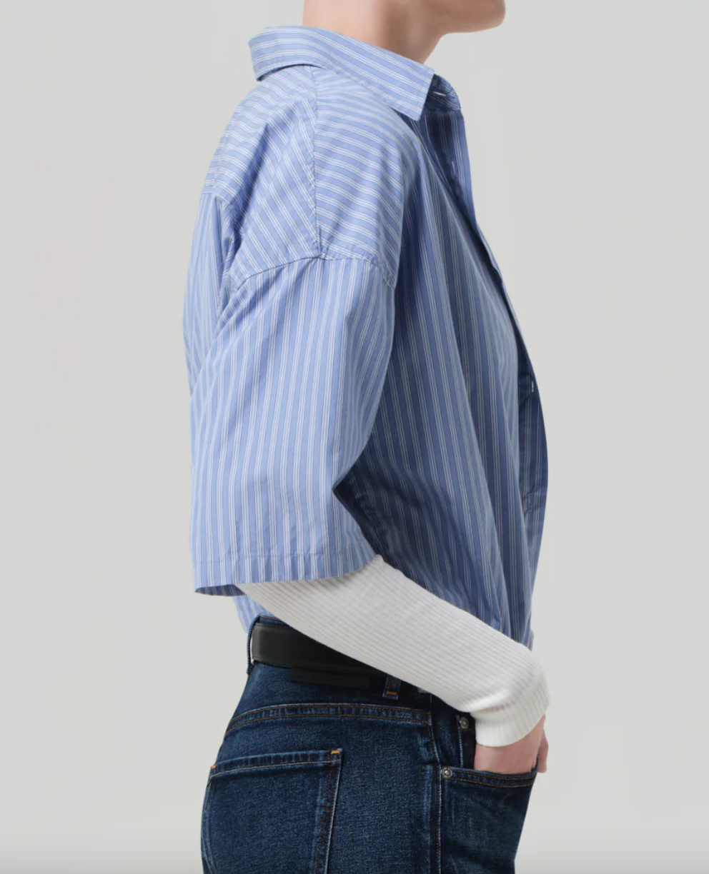 frances cape cropped button up