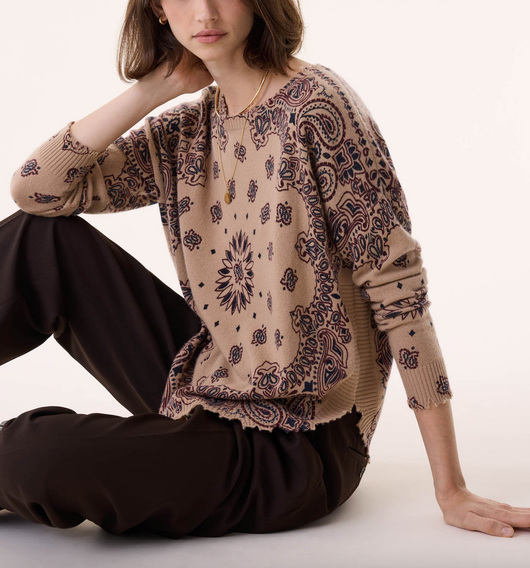 mela cashmere sweater bandana