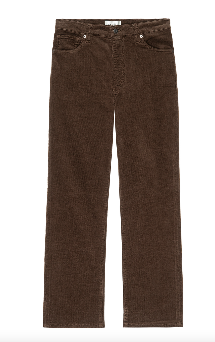 le sleek straight corduroy in bitter chocolate