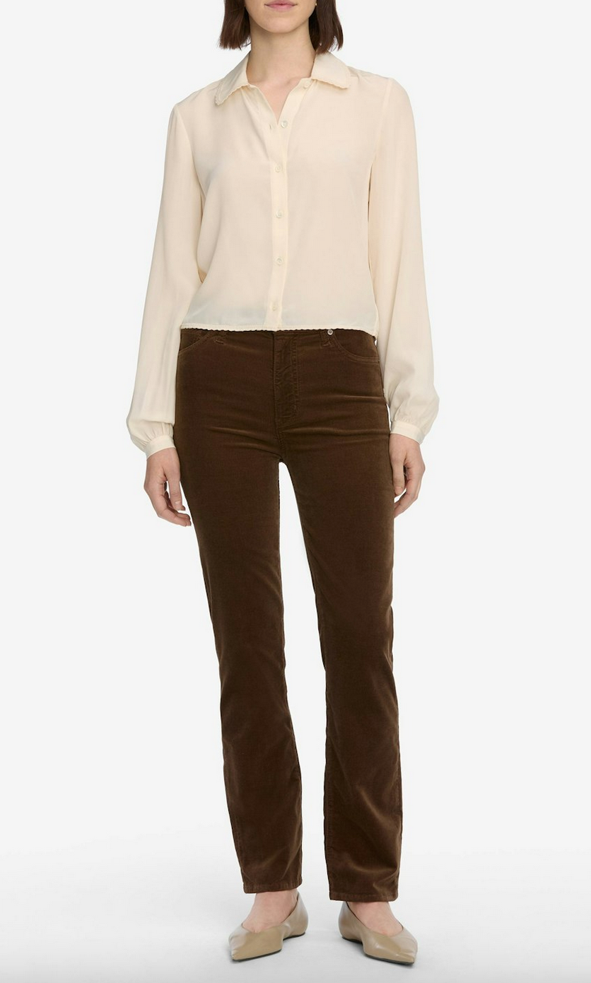 le sleek straight corduroy in bitter chocolate