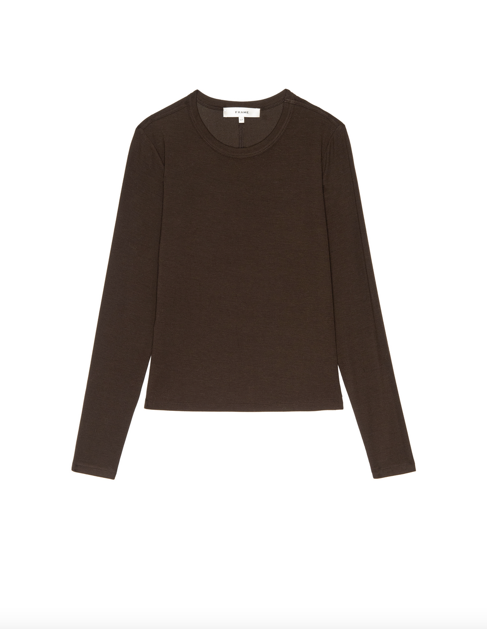 long sleeve rib crew coffee