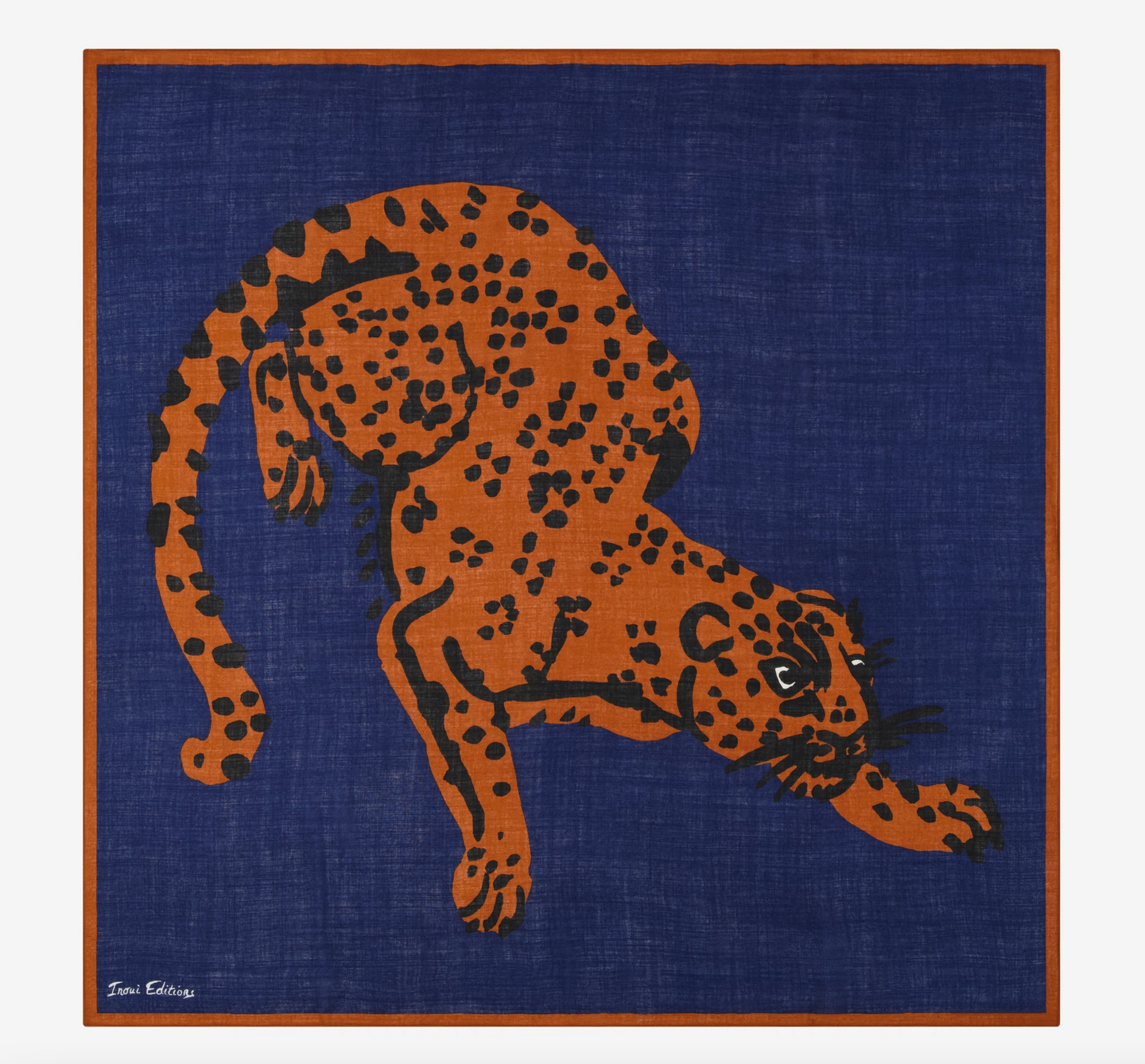square scarf 100 feline blue