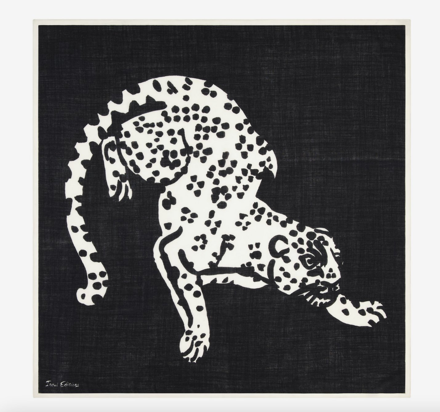 square scarf 100 feline black