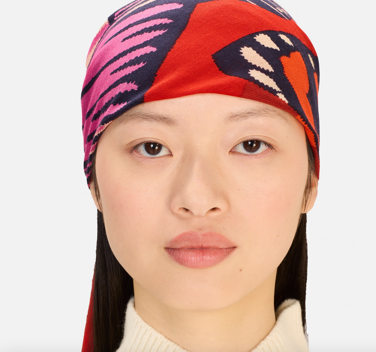 square scarf 130 papillons red