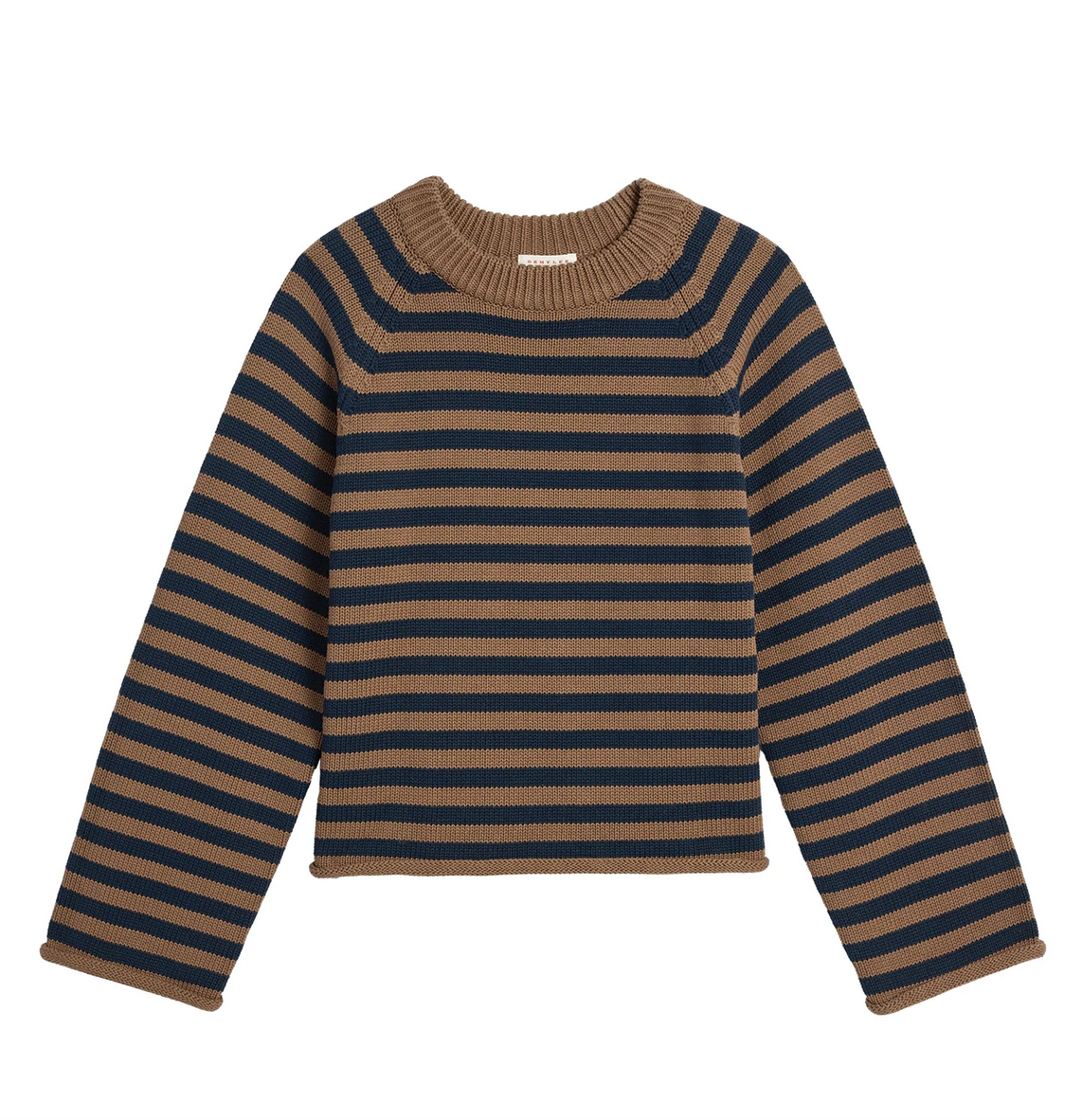 Andi stripe cotton sweater mocha / navy