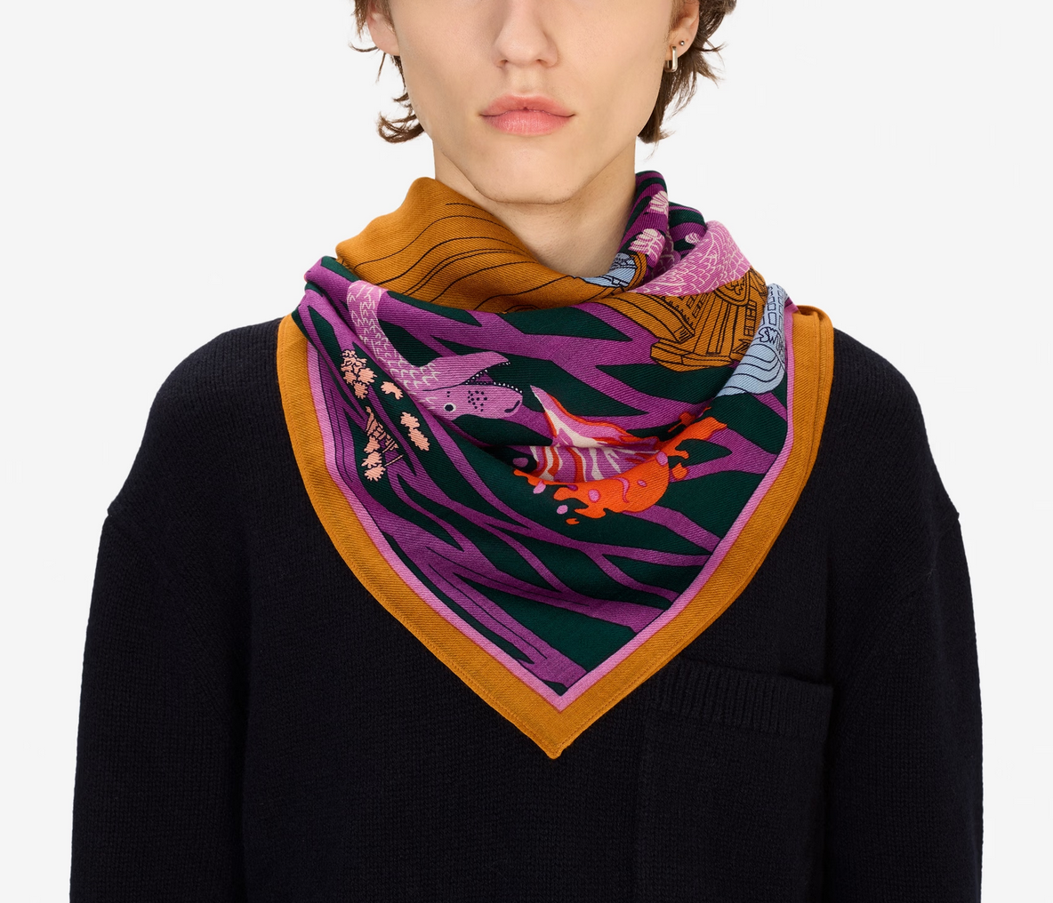 square scarf 130 vegas purple