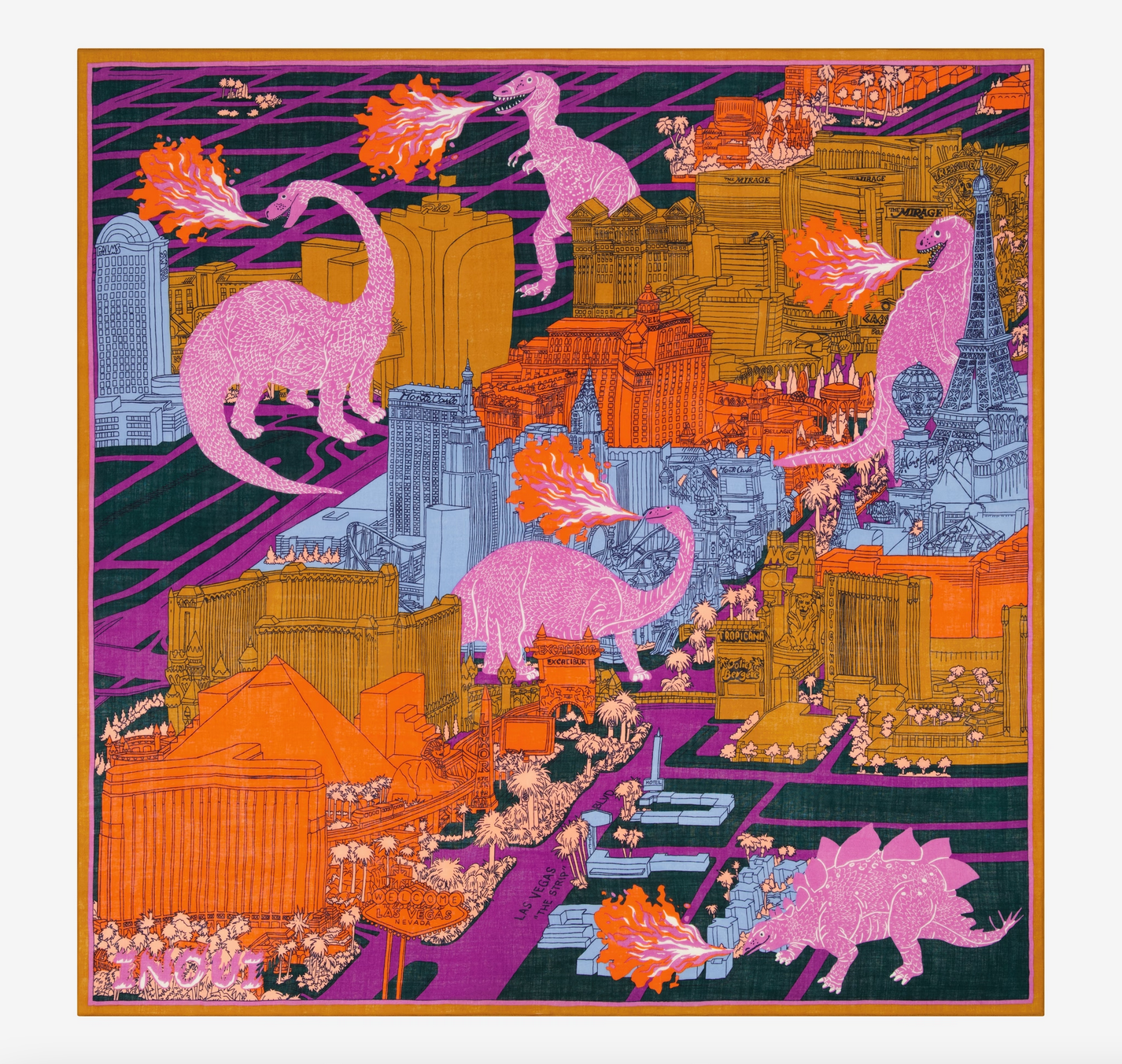 square scarf 130 vegas purple