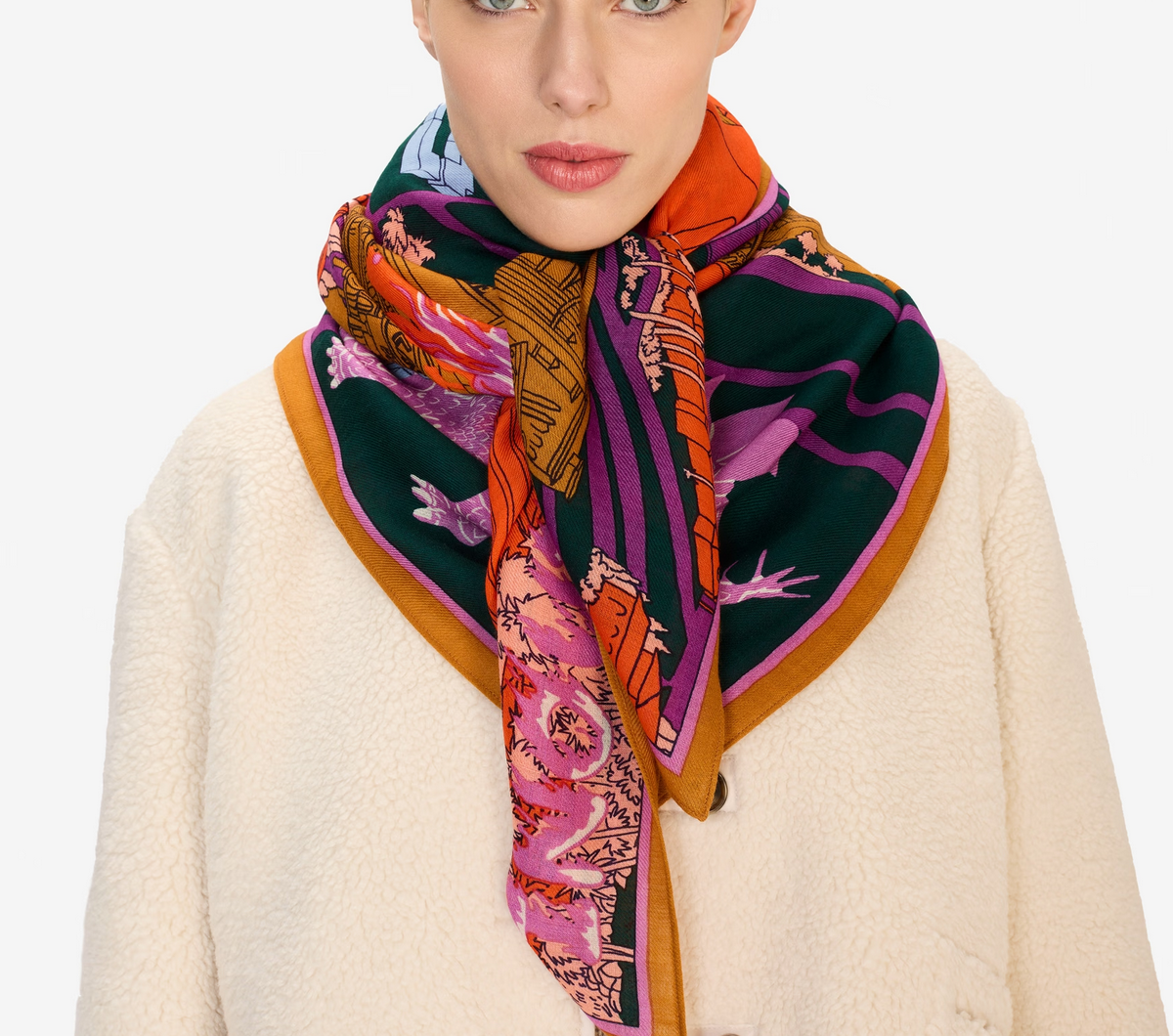 square scarf 130 vegas purple