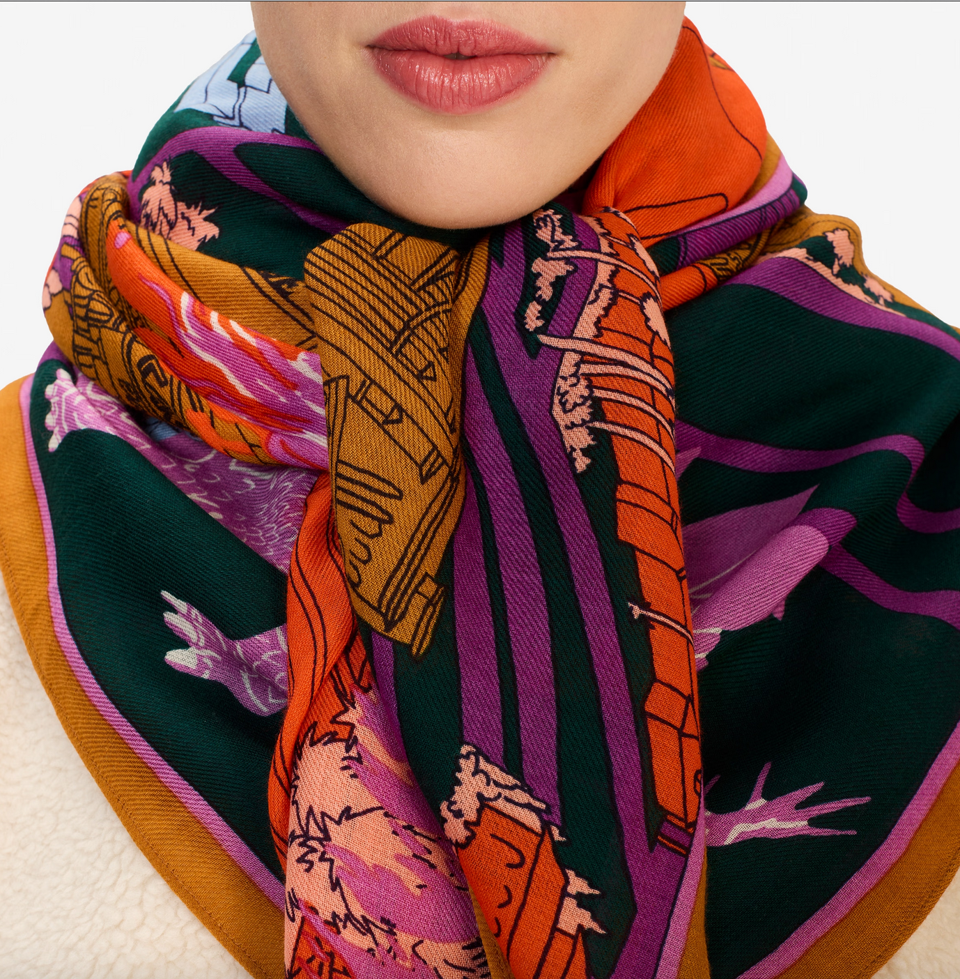 square scarf 130 vegas purple