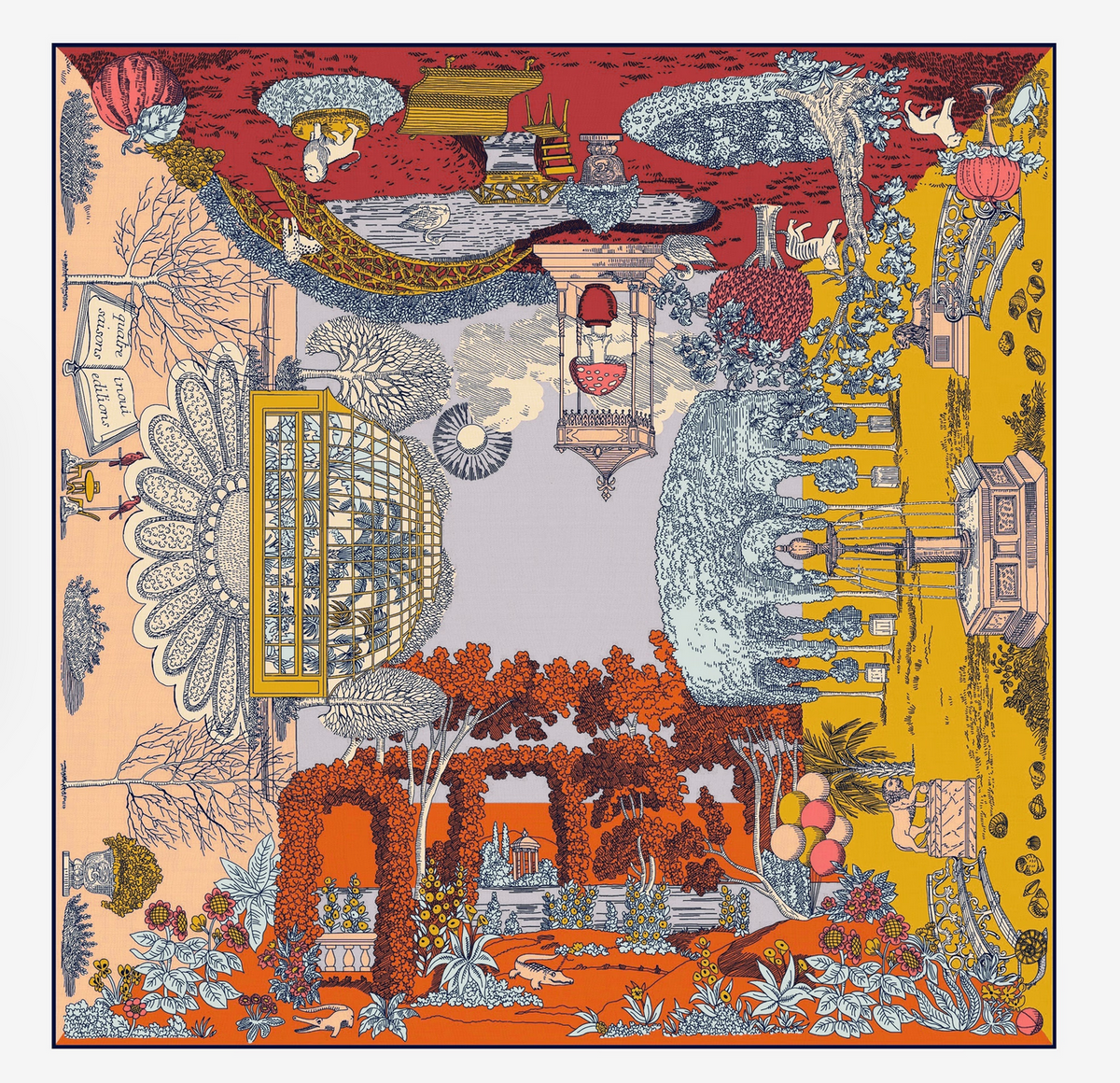 square scarf 100 Quatre saisons autumn