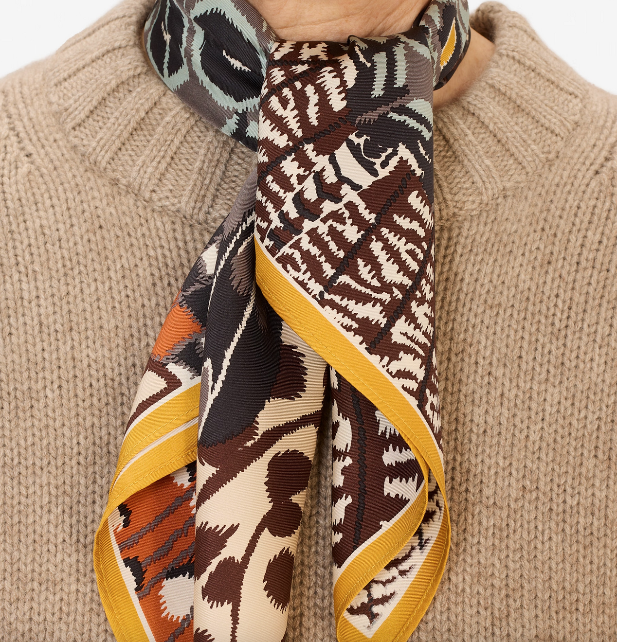 square scarf 65 papillons natural
