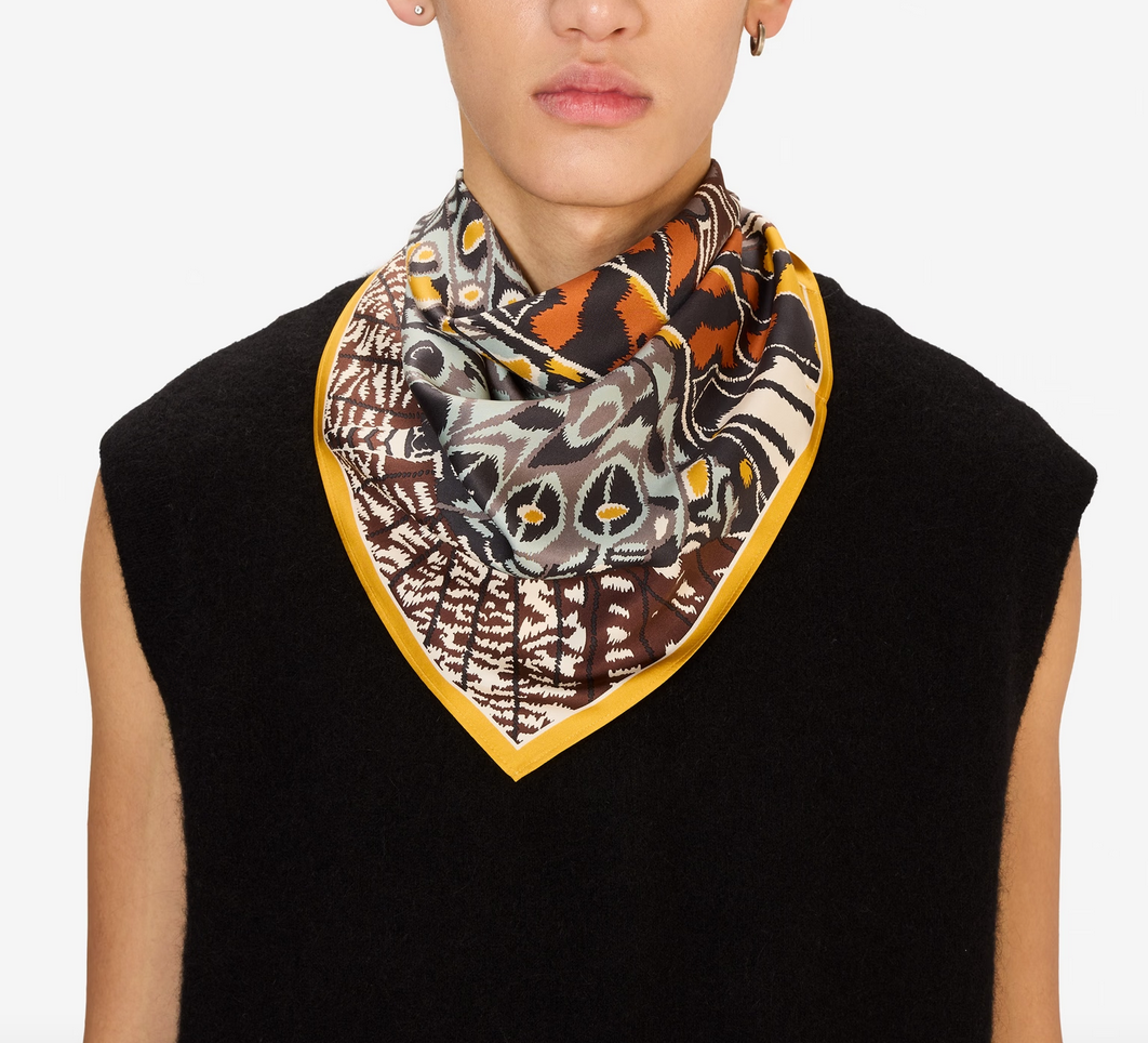 square scarf 65 papillons natural