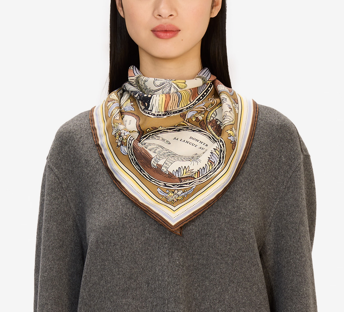 square scarf 70 golden brown