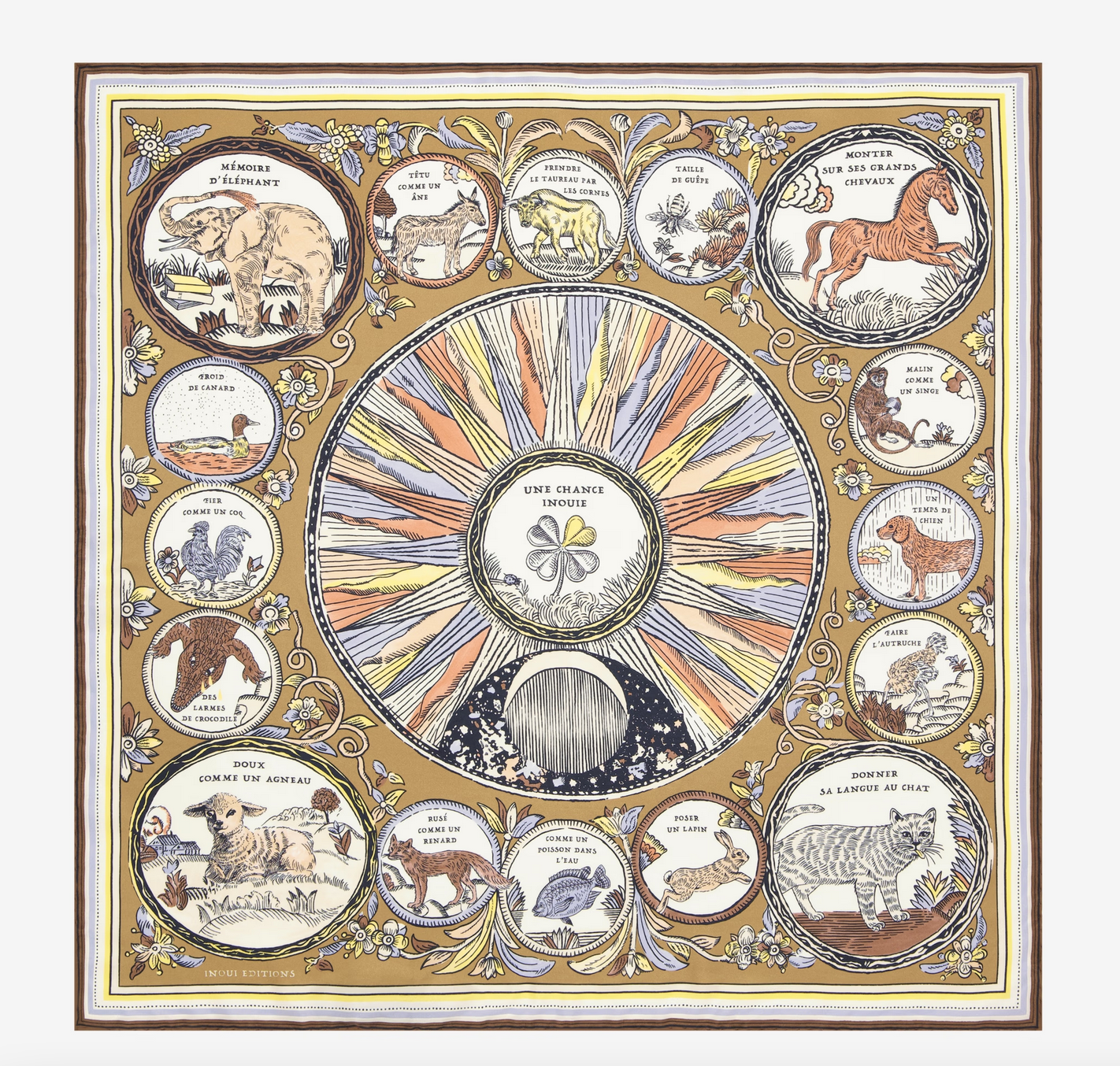 square scarf 70 golden brown