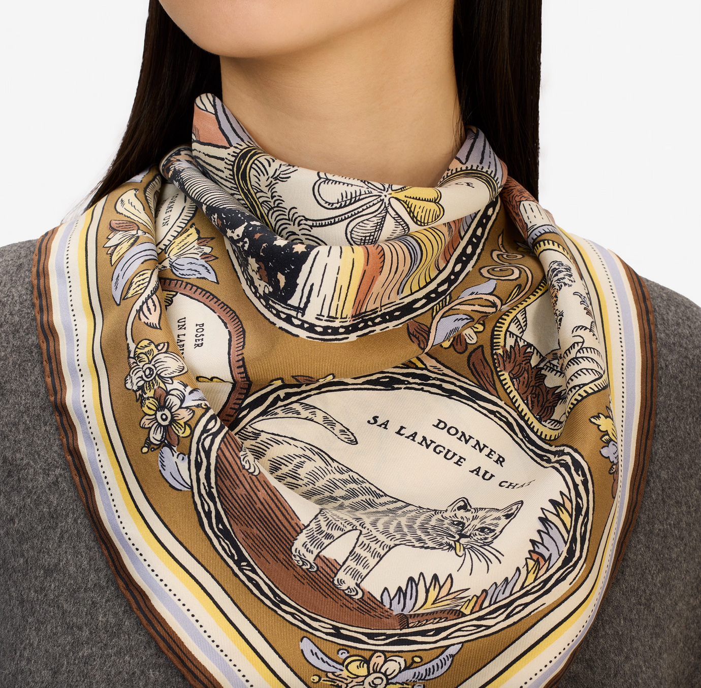 square scarf 70 golden brown