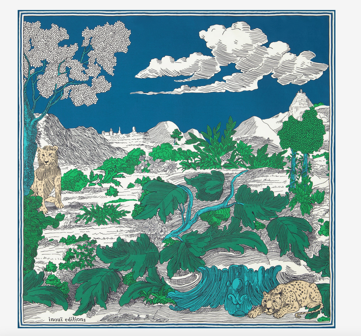 square scarf 70 histoire green