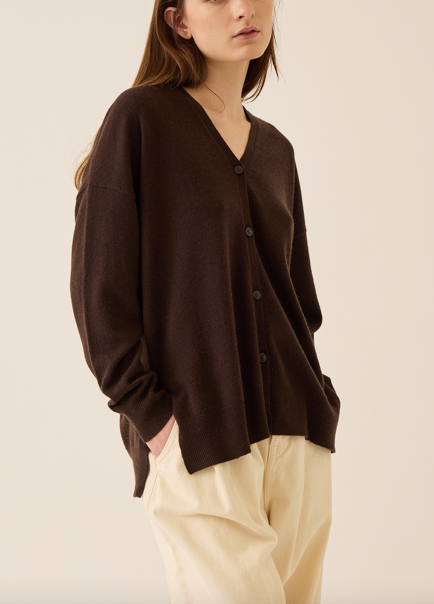Jayla cashmere cardigan espresso